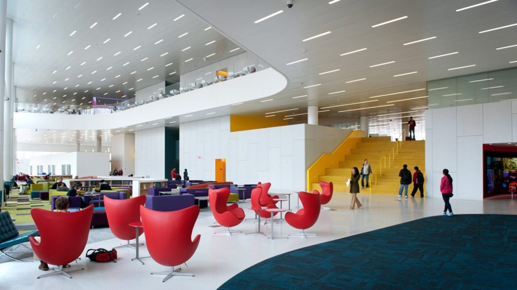 photo of interior of Hunt Library